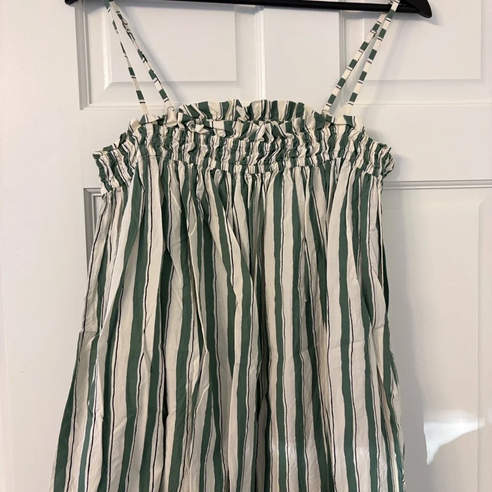 Madewell Striped Green & White Summer Dress - Picture 2 of 4